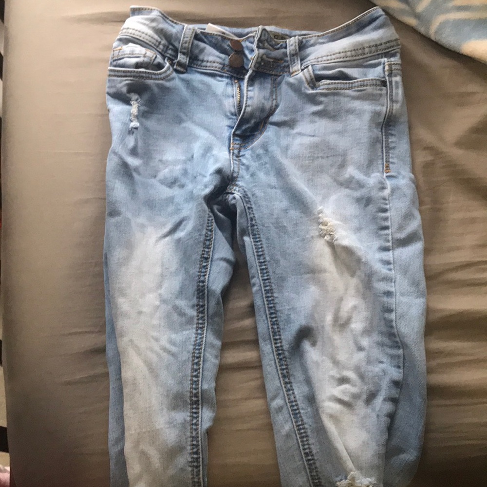 Blue ripped jeans